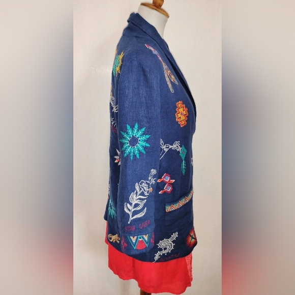 STAR GAZER EMBROIDERED LINEN JACKET - Picture 5 of 13